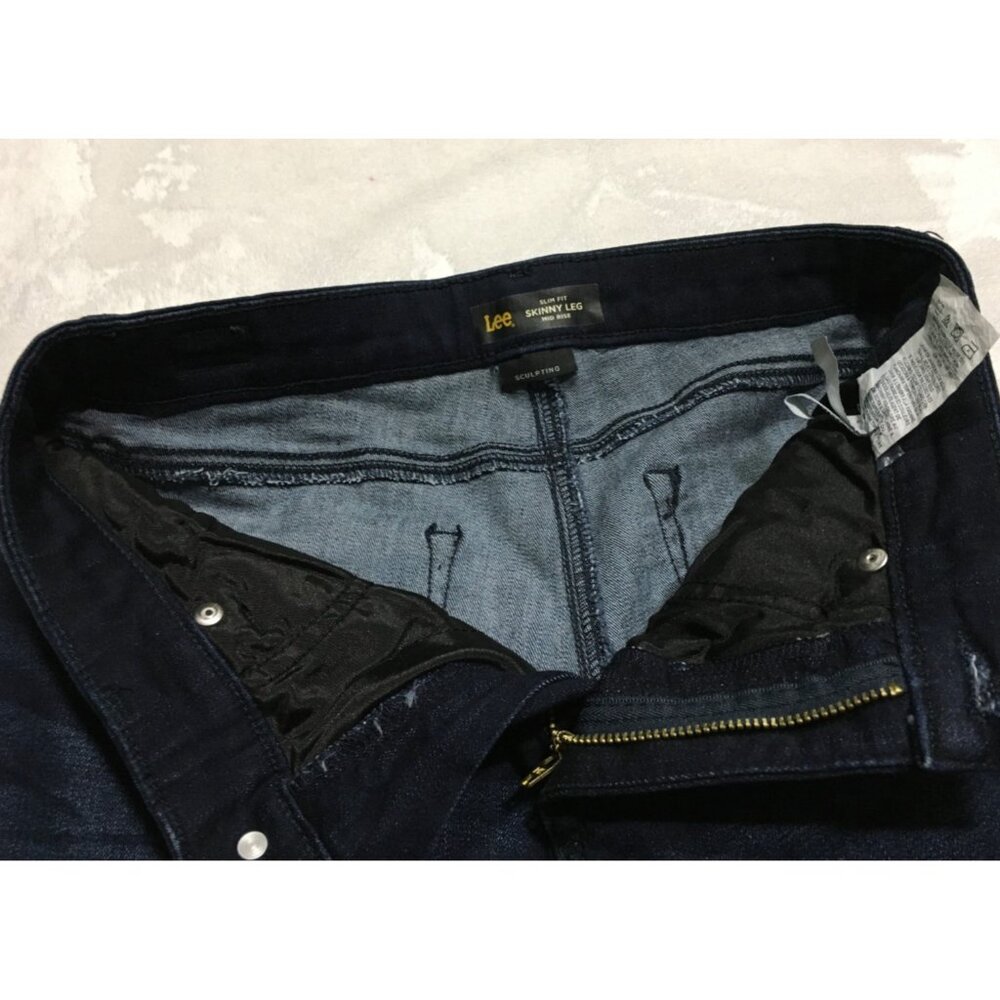Lee Slim Fit Skinny Leg Mid Rise Sculpting Jeans Women's 6 Long 28.5 x 31.5 - Picture 7 of 11